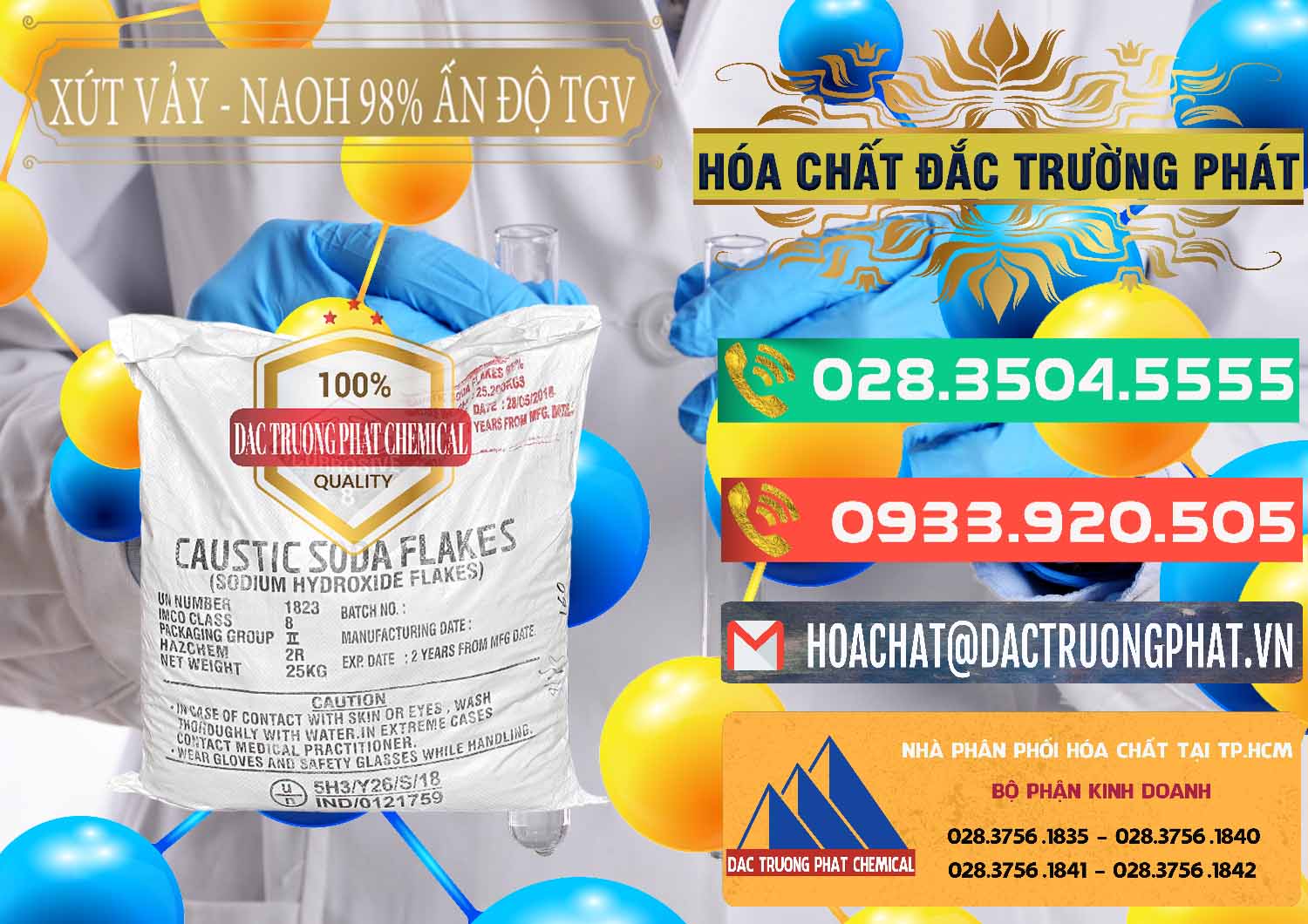 Nơi bán & phân phối Xút Vảy - NaOH Vảy 98% TGV Ấn Độ India - 0169 - Đơn vị chuyên bán _ phân phối hóa chất tại TP.HCM - congtyhoachat.com.vn