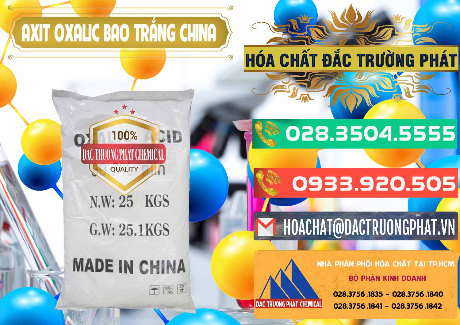 Nơi chuyên nhập khẩu - bán Acid Oxalic – Axit Oxalic 99.6% Bao Trắng Trung Quốc China - 0270 - Chuyên phân phối ( cung ứng ) hóa chất tại TP.HCM - congtyhoachat.com.vn