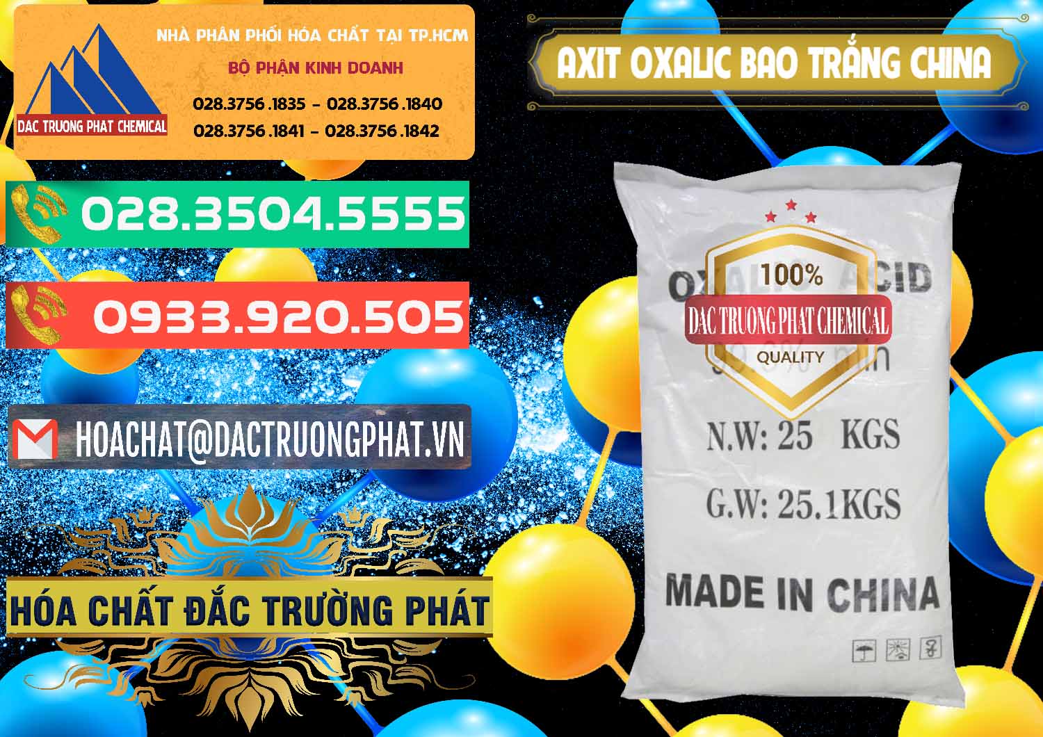 Cty phân phối ( bán ) Acid Oxalic – Axit Oxalic 99.6% Bao Trắng Trung Quốc China - 0270 - Nơi phân phối và cung cấp hóa chất tại TP.HCM - congtyhoachat.com.vn
