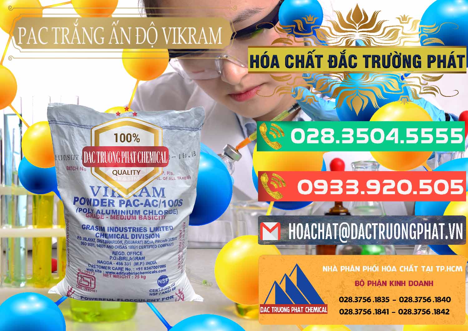 Cty chuyên cung cấp ( bán ) PAC - Polyaluminium Chloride Ấn Độ India Vikram - 0120 - Đơn vị chuyên bán & cung cấp hóa chất tại TP.HCM - congtyhoachat.com.vn