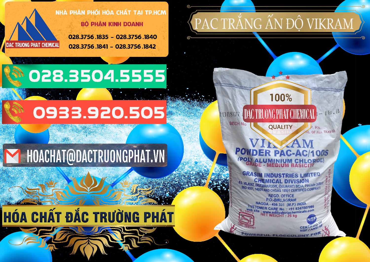 Chuyên bán và cung cấp PAC - Polyaluminium Chloride Ấn Độ India Vikram - 0120 - Nơi chuyên kinh doanh ( phân phối ) hóa chất tại TP.HCM - congtyhoachat.com.vn