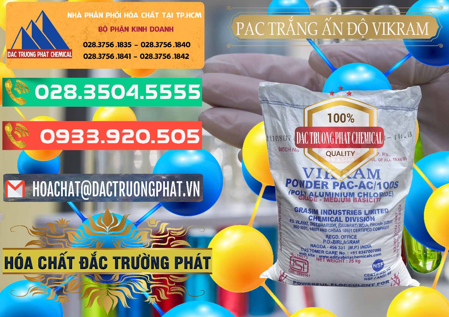 Cty chuyên bán - phân phối PAC - Polyaluminium Chloride Ấn Độ India Vikram - 0120 - Nhà cung ứng & phân phối hóa chất tại TP.HCM - congtyhoachat.com.vn