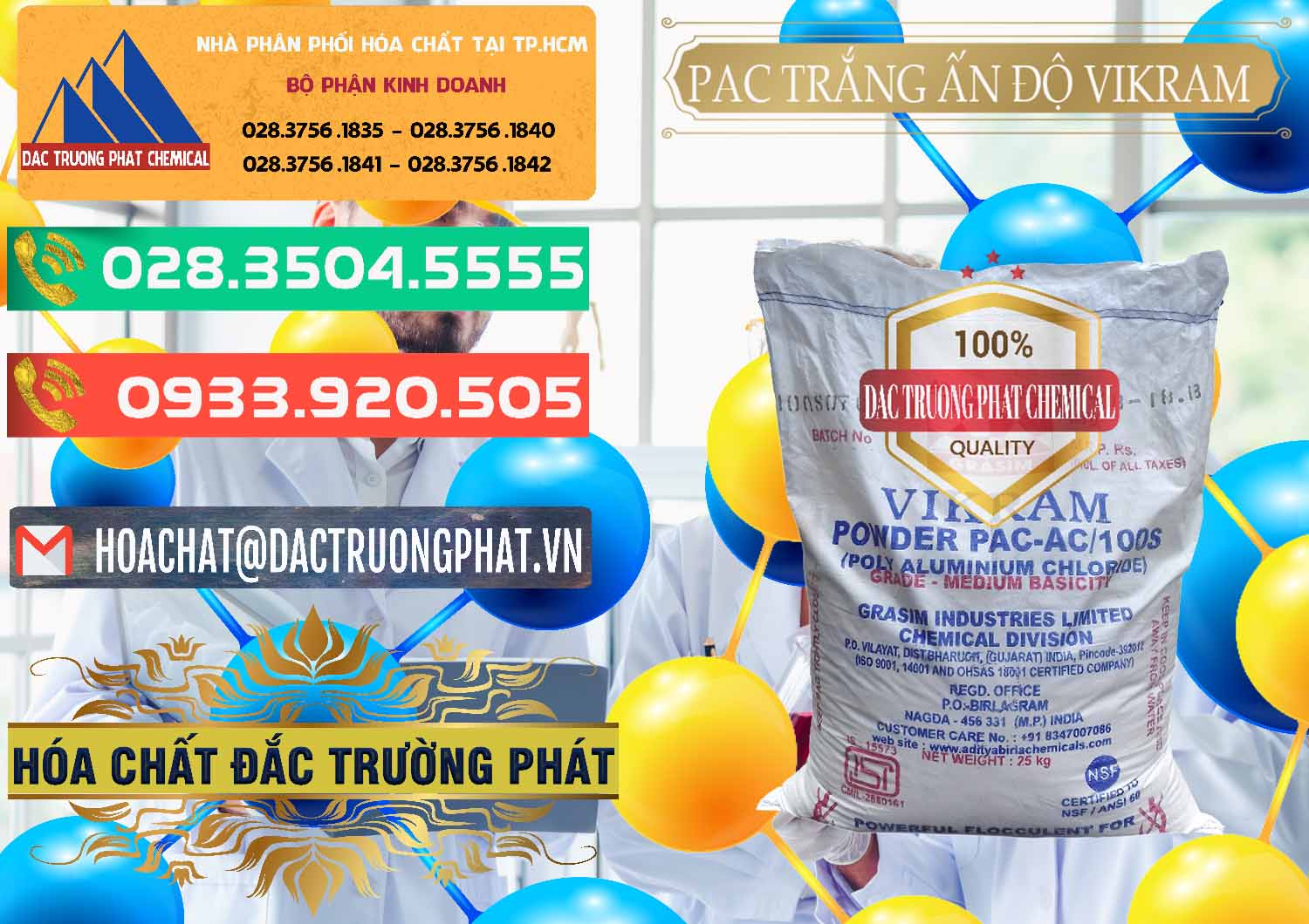 Bán < phân phối Poly Aluminium Chloride & Bột Phèn PAC Trắng Vikram White Ấn Độ India Nhà nhập khẩu _ bán PAC - Polyaluminium Chloride Ấn Độ India Vikram - 0120 - Cty kinh doanh - cung cấp hóa chất tại TP.HCM - congtyhoachat.com.vn