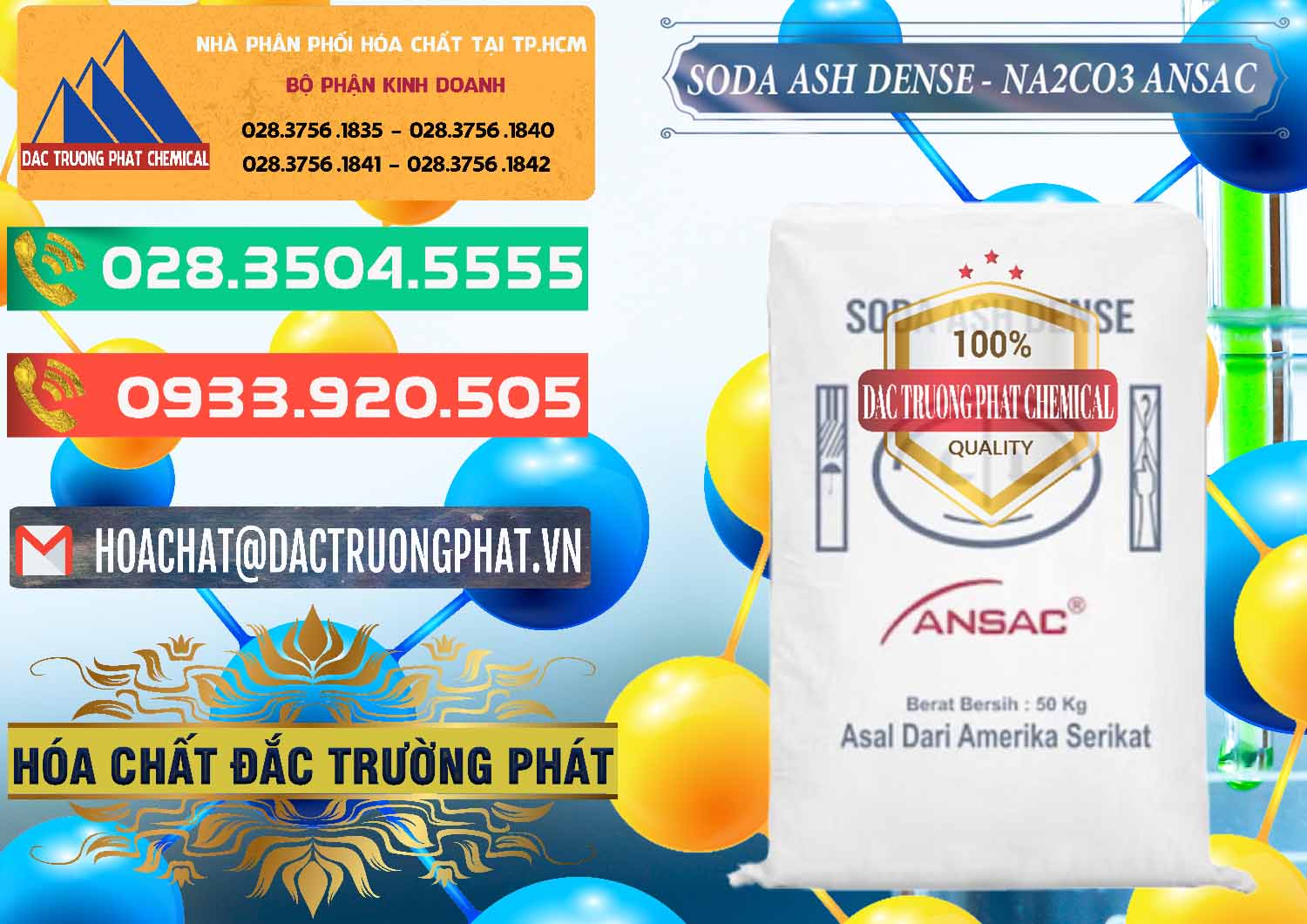 Nơi cung ứng ( bán ) Soda Ash Dense - NA2CO3 Ansac Mỹ USA - 0412 - Đơn vị bán và cung cấp hóa chất tại TP.HCM - congtyhoachat.com.vn