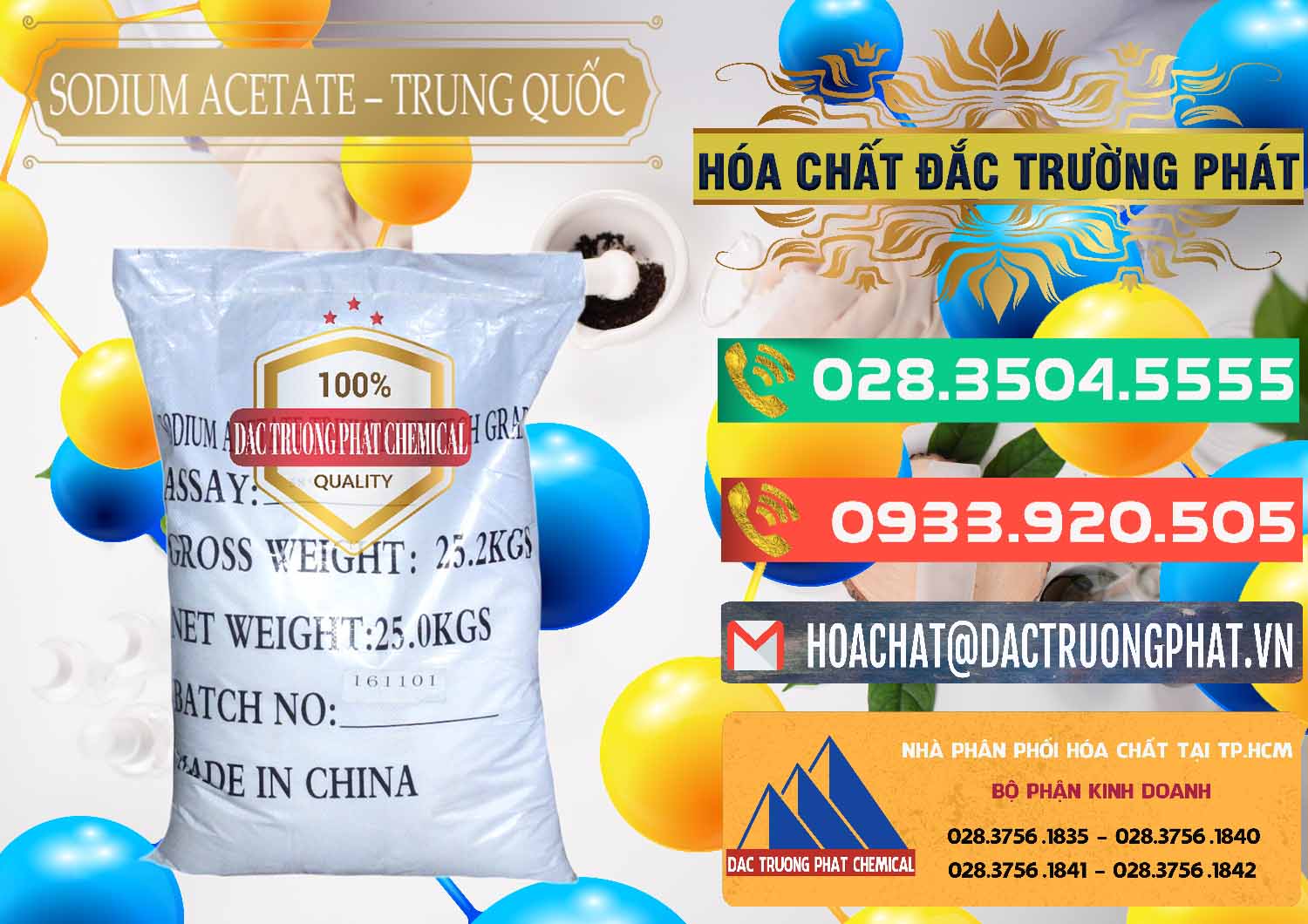 Nơi phân phối _ bán Sodium Acetate - Natri Acetate Trung Quốc China - 0134 - Nơi phân phối - cung cấp hóa chất tại TP.HCM - congtyhoachat.com.vn