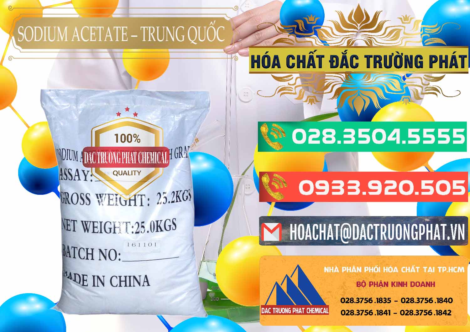 Cty nhập khẩu & bán Sodium Acetate - Natri Acetate Trung Quốc China - 0134 - Cung cấp và phân phối hóa chất tại TP.HCM - congtyhoachat.com.vn