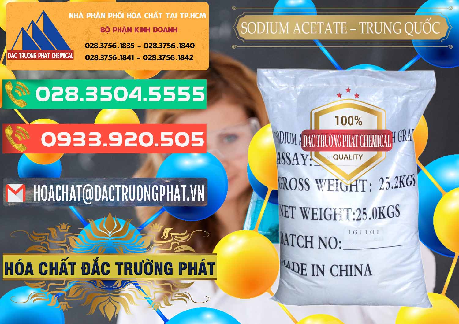 Cty chuyên nhập khẩu & bán Sodium Acetate - Natri Acetate Trung Quốc China - 0134 - Đơn vị kinh doanh _ phân phối hóa chất tại TP.HCM - congtyhoachat.com.vn