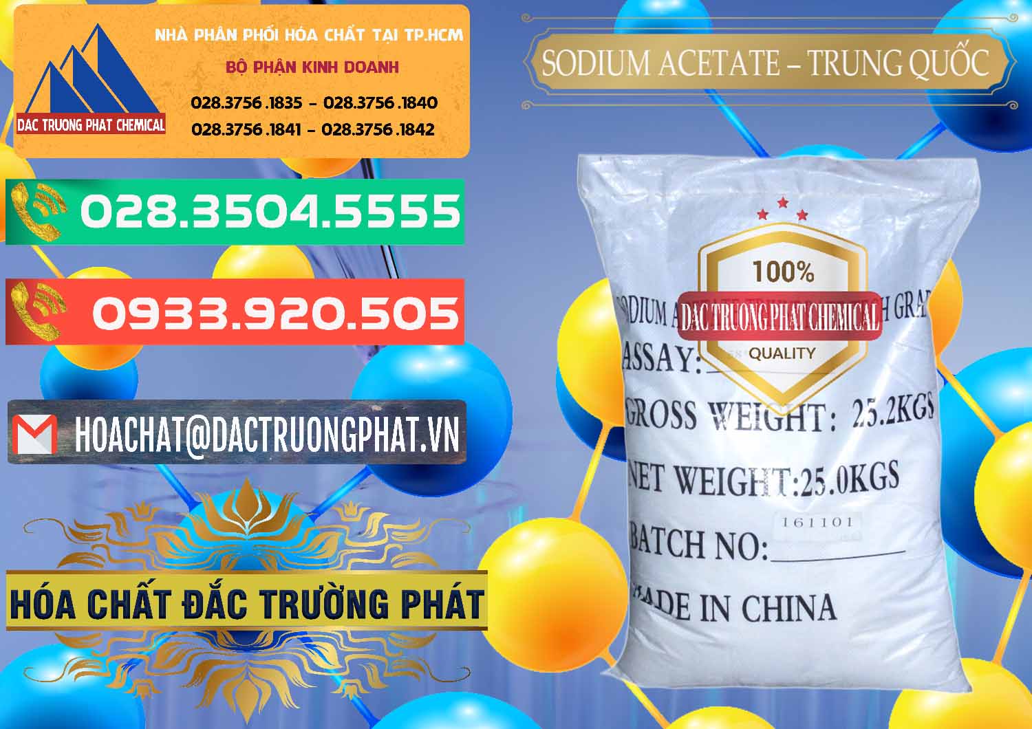 Nơi kinh doanh _ bán Sodium Acetate - Natri Acetate Trung Quốc China - 0134 - Đơn vị chuyên kinh doanh & phân phối hóa chất tại TP.HCM - congtyhoachat.com.vn