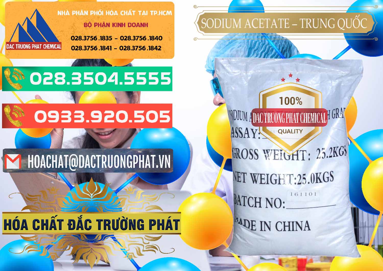 Đơn vị chuyên bán & cung ứng Sodium Acetate - Natri Acetate Trung Quốc China - 0134 - Kinh doanh - cung cấp hóa chất tại TP.HCM - congtyhoachat.com.vn