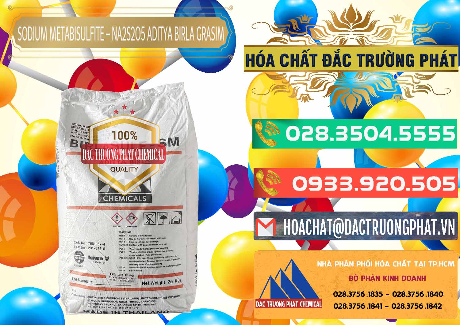 Nơi cung cấp ( bán ) Sodium Metabisulfite - NA2S2O5 Thái Lan Aditya Birla Grasim - 0144 - Cty kinh doanh & cung cấp hóa chất tại TP.HCM - congtyhoachat.com.vn