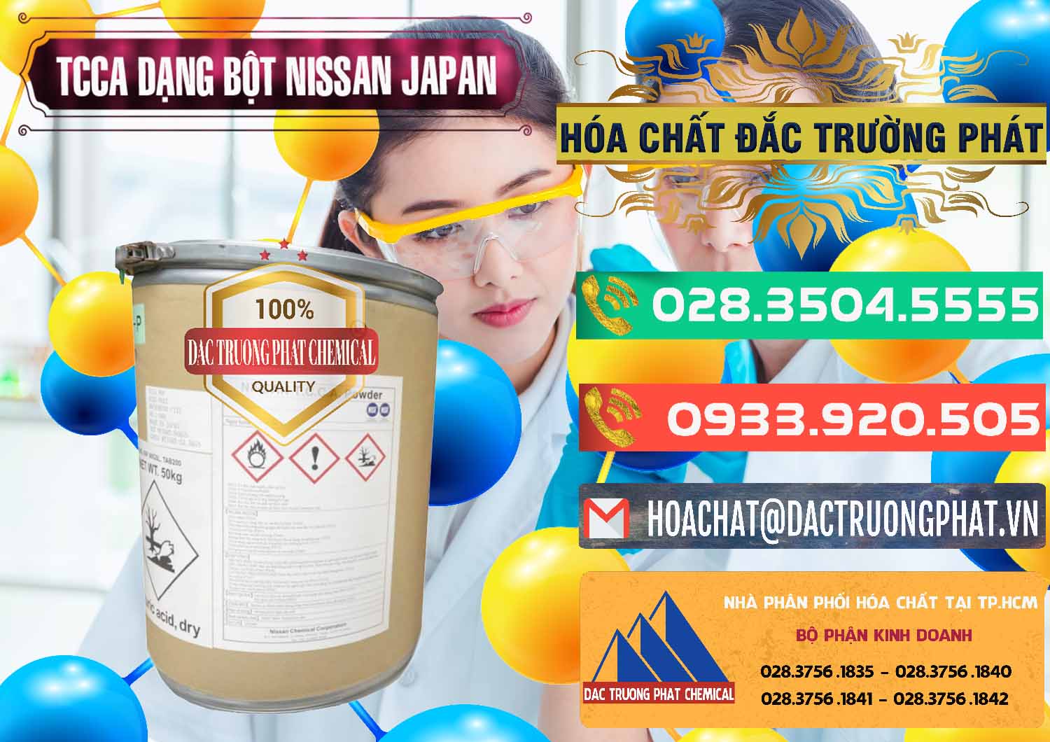 Cty phân phối - bán TCCA - Acid Trichloroisocyanuric 90% Dạng Bột Nissan Nhật Bản Japan - 0375 - Đơn vị chuyên bán và phân phối hóa chất tại TP.HCM - congtyhoachat.com.vn