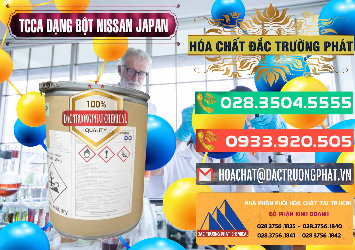Đơn vị cung cấp và bán TCCA - Acid Trichloroisocyanuric 90% Dạng Bột Nissan Nhật Bản Japan - 0375 - Chuyên cung cấp - bán hóa chất tại TP.HCM - congtyhoachat.com.vn