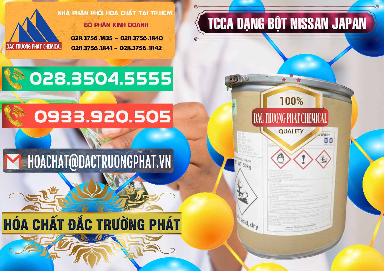 Chuyên nhập khẩu ( bán ) TCCA - Acid Trichloroisocyanuric 90% Dạng Bột Nissan Nhật Bản Japan - 0375 - Cty nhập khẩu & cung cấp hóa chất tại TP.HCM - congtyhoachat.com.vn