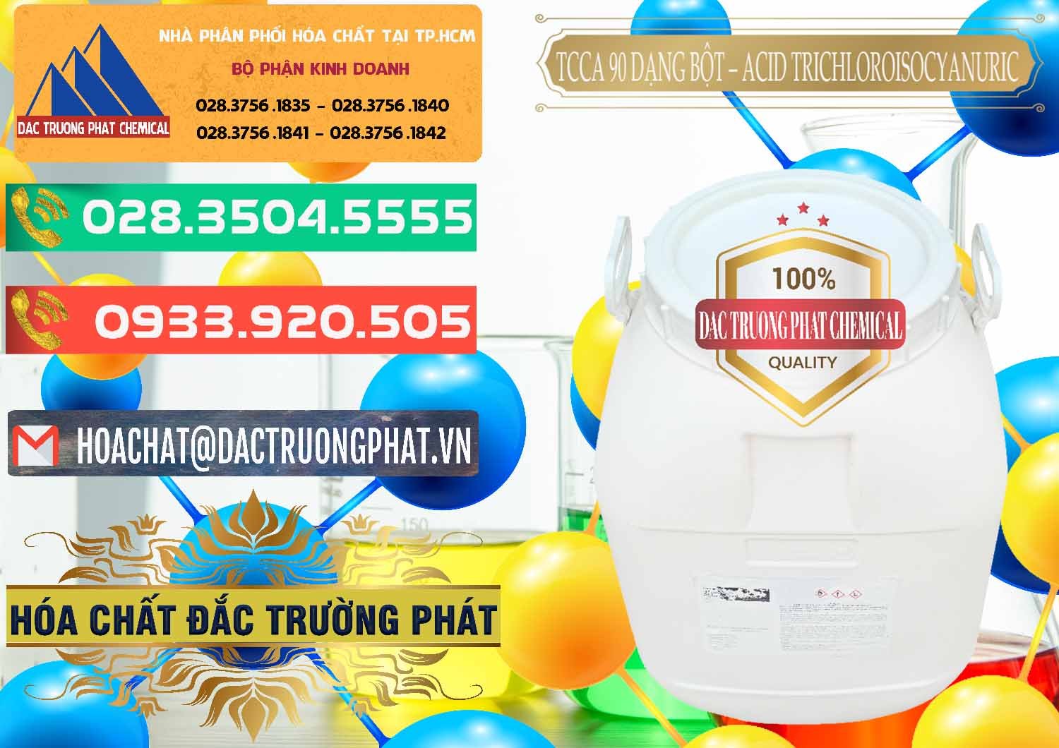 Phân phối _ bán TCCA - Acid Trichloroisocyanuric 90% Dạng Bột Trung Quốc China - 0161 - Cty chuyên kinh doanh ( phân phối ) hóa chất tại TP.HCM - congtyhoachat.com.vn
