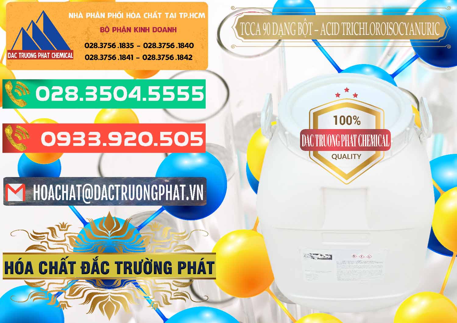 Chuyên bán - cung ứng TCCA - Acid Trichloroisocyanuric 90% Dạng Bột Trung Quốc China - 0161 - Nơi chuyên nhập khẩu - phân phối hóa chất tại TP.HCM - congtyhoachat.com.vn