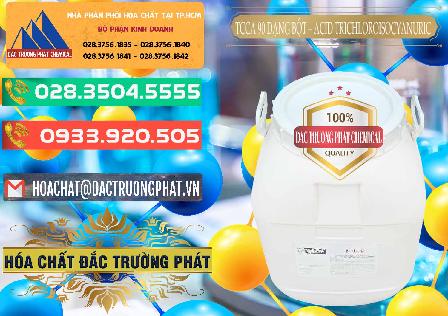 Bán - cung ứng TCCA - Acid Trichloroisocyanuric 90% Dạng Bột Trung Quốc China - 0161 - Đơn vị chuyên nhập khẩu & phân phối hóa chất tại TP.HCM - congtyhoachat.com.vn