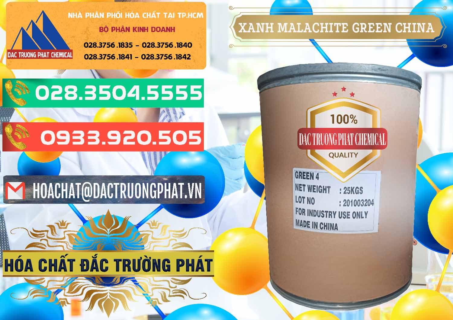 Đơn vị cung cấp & bán Xanh Malachite Green Trung Quốc China - 0325 - Đơn vị chuyên cung cấp - kinh doanh hóa chất tại TP.HCM - congtyhoachat.com.vn