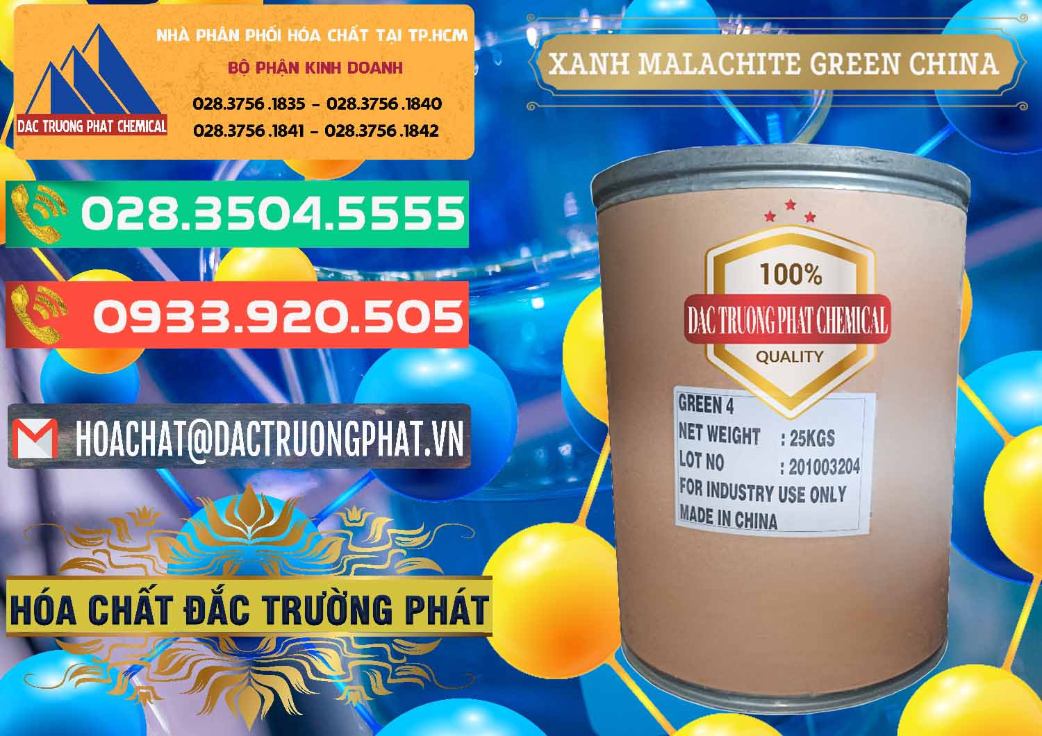 Nơi kinh doanh - bán Xanh Malachite Green Trung Quốc China - 0325 - Nơi phân phối - kinh doanh hóa chất tại TP.HCM - congtyhoachat.com.vn