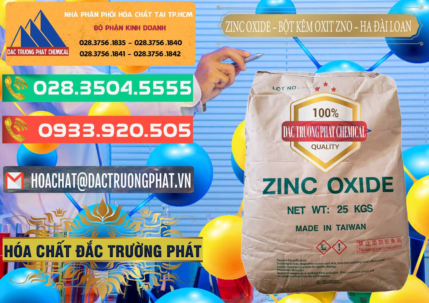 Đơn vị bán - phân phối Zinc Oxide - Bột Kẽm Oxit ZNO HA Đài Loan Taiwan - 0180 - Chuyên cung ứng và phân phối hóa chất tại TP.HCM - congtyhoachat.com.vn