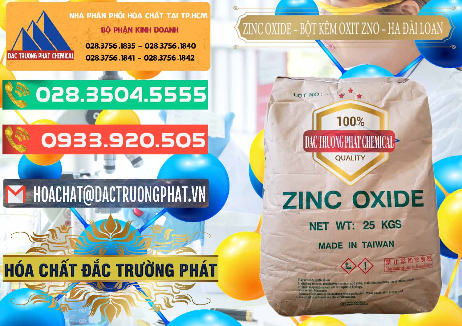 Nơi bán & phân phối Zinc Oxide - Bột Kẽm Oxit ZNO HA Đài Loan Taiwan - 0180 - Cty phân phối & cung cấp hóa chất tại TP.HCM - congtyhoachat.com.vn
